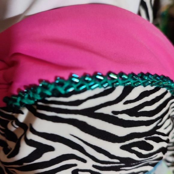 Sofia by Vix  Embellished Beaded Animal Print Bikini Top - Picture 3 of 4